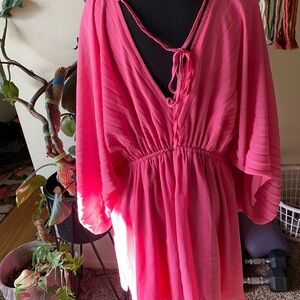 Promesa Hot Pink Tunic Dress with Tie size S